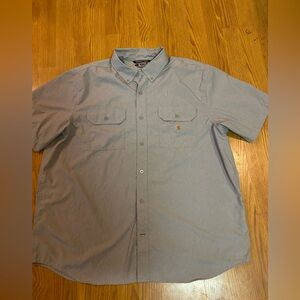 Men’s Carhartt force button down 2XL shirt gray shirt sleeve relaxed fit